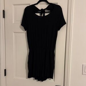 Black Short Sleeve Romper